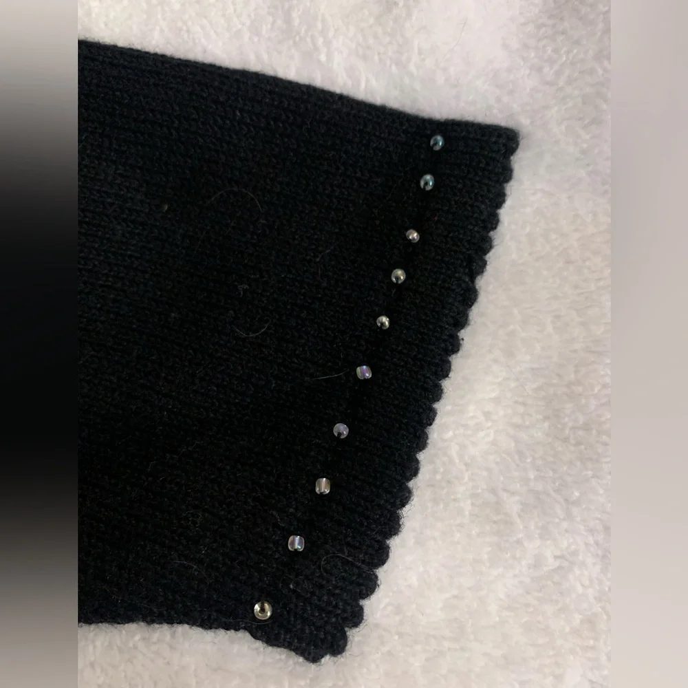 Stitches In Time NWT Black Snowflake Floral Cardigan Size L Beaded Embroidered - Picture 14 of 16